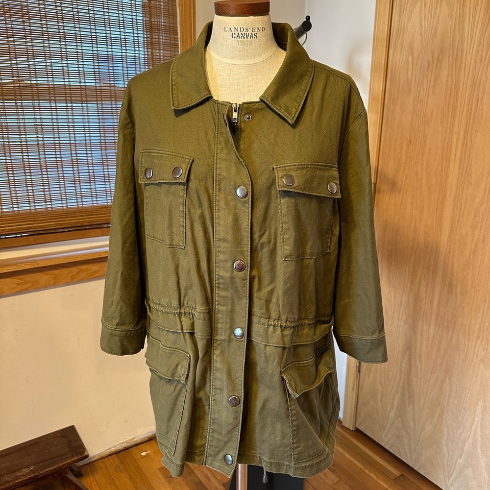 Lane Bryant Women's Olive Green Jacket Size 24 B9 - Picture 4 of 8